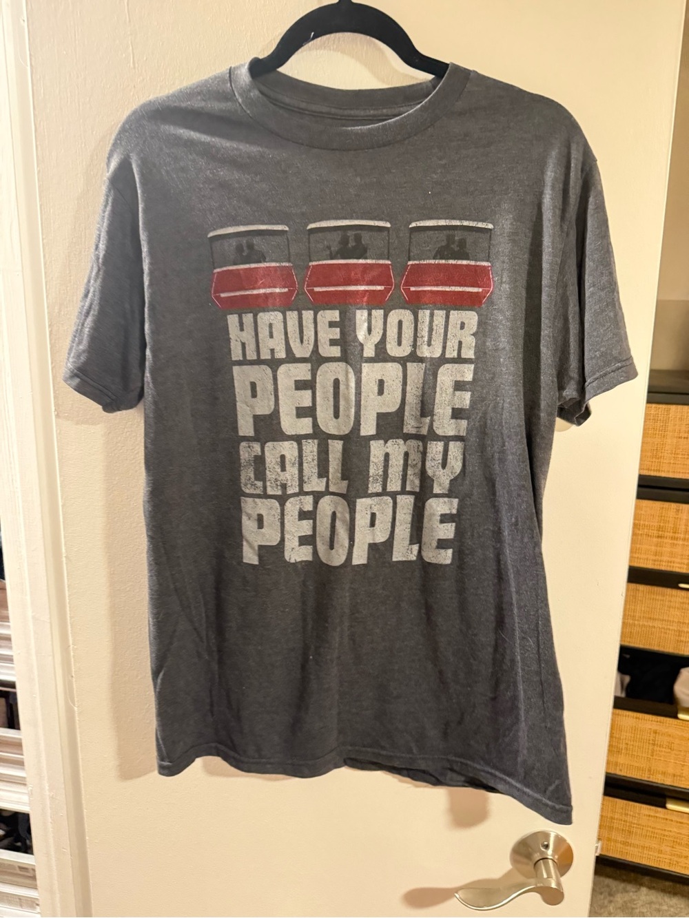 Disney People Mover Gray Graphic Tee with Red Can Accents